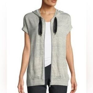 Brunello Cucinelli Metallic Hooded Zip Top Vest